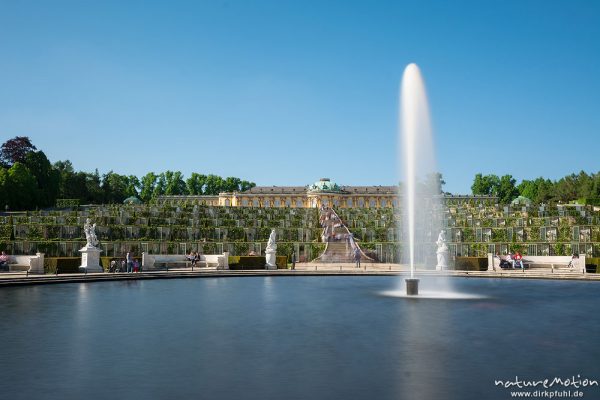 Schloss Sanssouci, Wasserfontaine, Potsdam, Deutschland