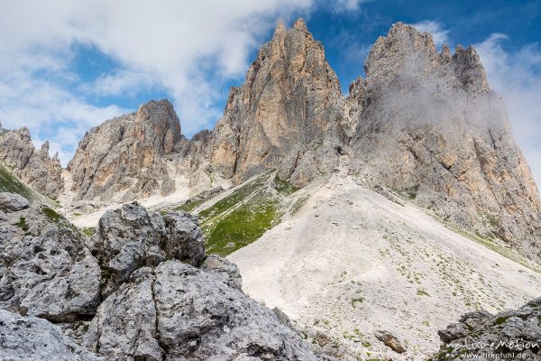 Felskulisse bei der Forc de la Neve, Candini di Misurina, Dolomiten, Italien