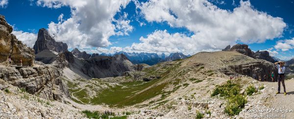 Zwölferkofel und Büllelejoch, Wanderwege und Bergwanderer, Dolomiten, Italien