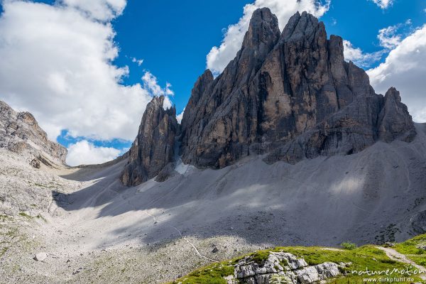 Zwölferkofel nahe Zsigmondy-Comic-Hütte, Dolomiten, Italien