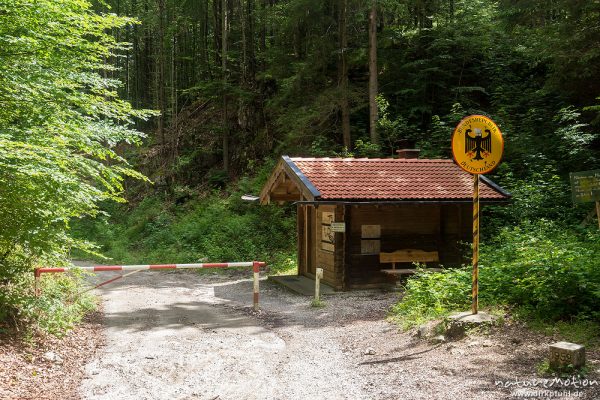 alter Grenzübergang Deutschland-Österreich zwischen Alpsee und Unterpinswang, Füssen, Deutschland
