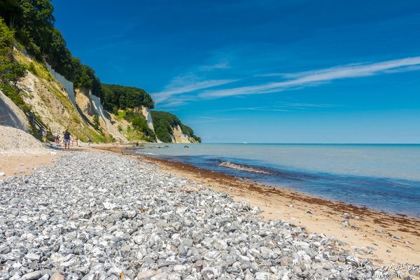 Strand und Kreidefelsen, Kieler Ufer, Küste von Jasmund, Rügen, Deutschland