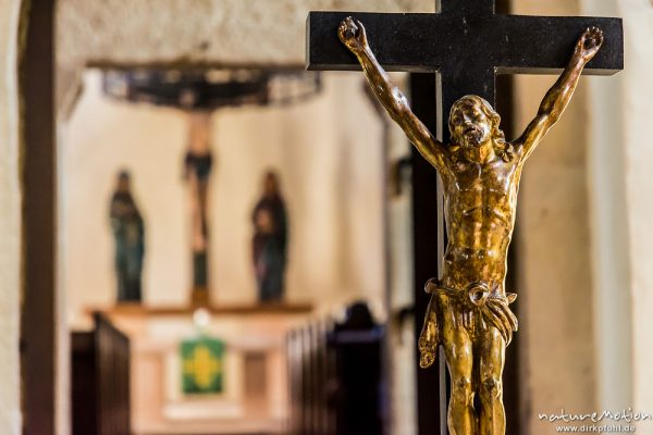 Kruzifix, Kreuz mit Jesusfigur, Kirche Kloster Bursfelde, Bursfelde, Deutschland
