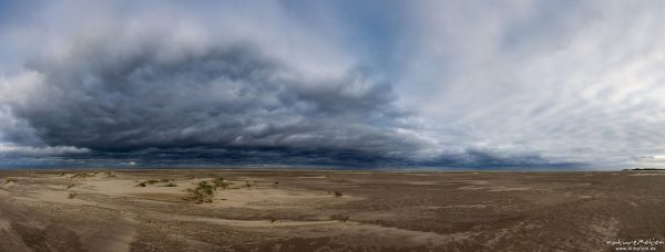 Sandrippel und Regenwolken, Nordstrand, Borkum, Deutschland