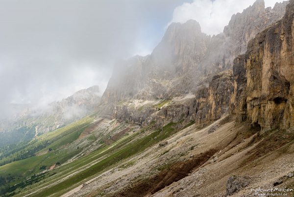 Rosengarten, Rotwand, Wolken, Kölner Hütte, Tiers (Südtirol), Italien