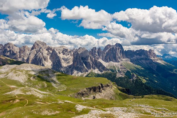 Rosengarten, Blick vom Petz, Seiseralm (Südtirol), Italien