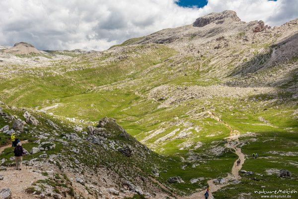 Felsenlandschaft, Puezplateau, Crespeinajoch, Wolkenstein (Südtirol), Italien