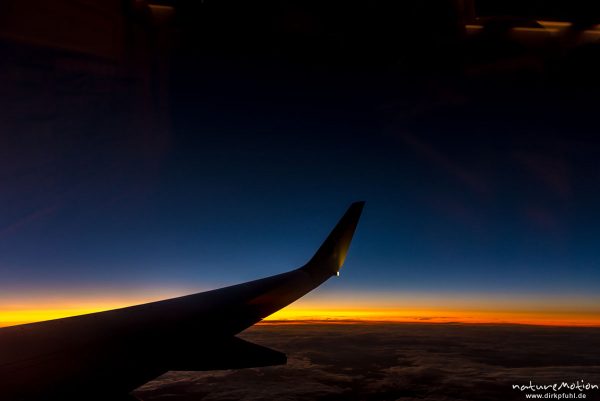 Flug über der Wolkendecke, Abendhimmel, , Deutschland