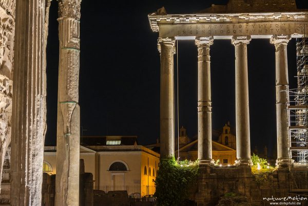 Forum Romanum, bei Nacht, angeleuchtet, Rom, Italien