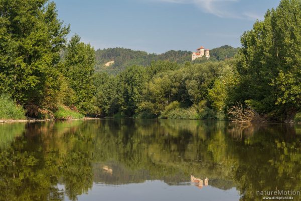 Flusslauf der Werra, Burg Normannstein, Treffurt, Werra, Deutschland