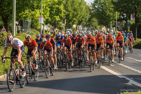 Deutschlandtour 2019, 2. Etappe Marburg - Göttingen, Hauptfeld, gut zu erkennen: Simon Geschke, Emanuel Buchmann, Göttingen, Deutschland