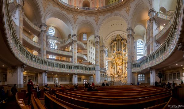 Innenraum, Altar, Orgel, Frauenkirche, Dresden, Deutschland