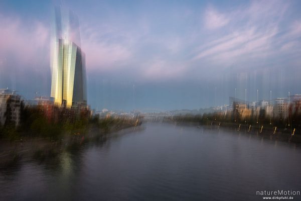 Europäische Zentralbank EZB am Main, Flößerbrücke, Frankfurt a.M., Deutschland