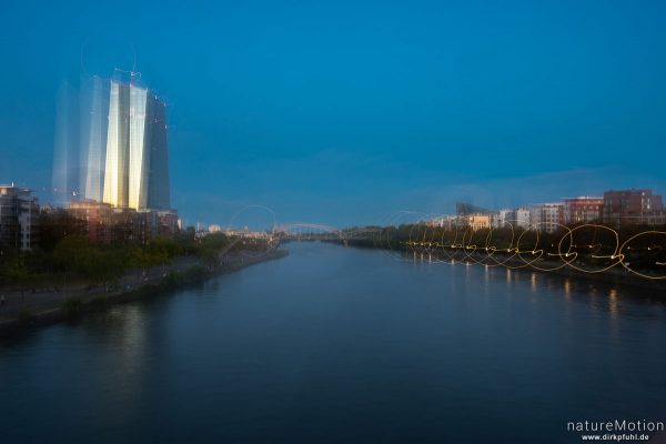 Europäische Zentralbank EZB am Main, Flößerbrücke, Frankfurt a.M., Deutschland