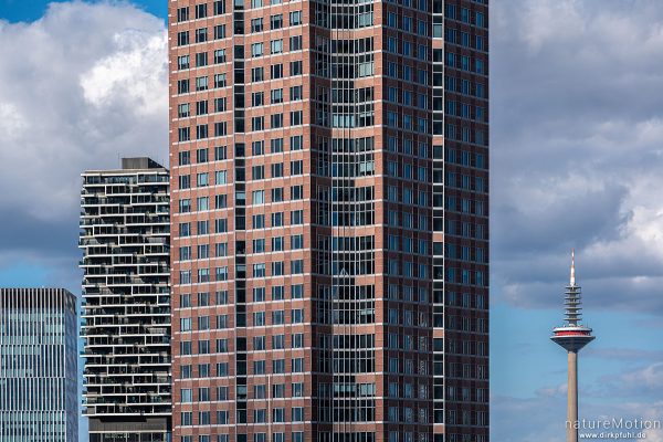 Stadtansichten: Hochhäuser, Fassaden, Gebäudeteile, Skyline Garden, Skyline Plaza, Frankfurt a.M., Deutschland