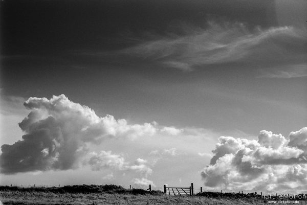Tor und Wolken, Pembrokeshire Coastpath, Wales, England - Großbrittanien
