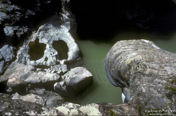 skurril geformte Felsen, Fango-Tal, "Totenschädel", Korsika, Frankreich