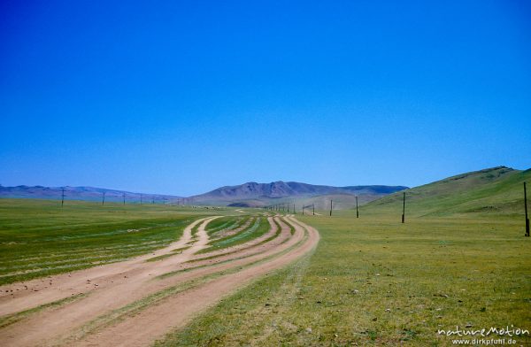 Piste in der mongolischen Steppe, Changai, Mongolei