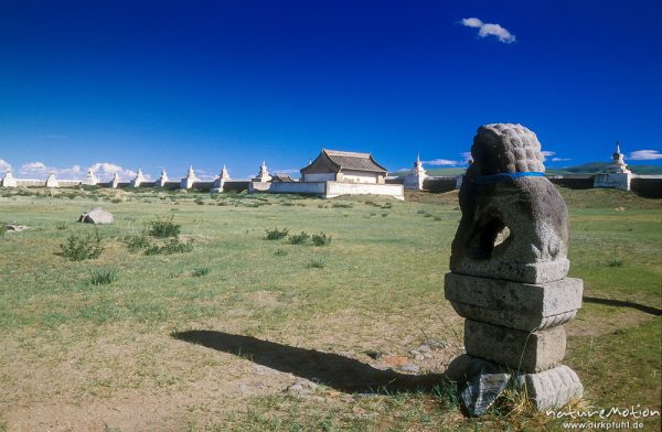 Steinskulptur im Innern des Klosters Erdene Zuu, Changai, Mongolei