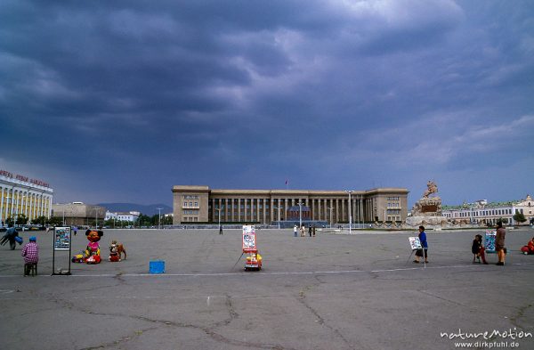 Suchbaatar-Platz und Parlamentsgebäude, Ulaanbaatar - Ulan Bator, Mongolei