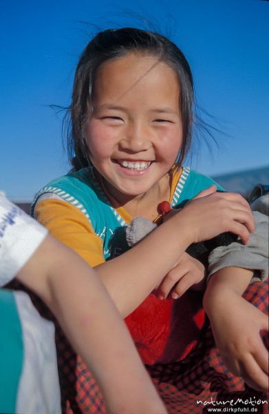 kleines Mädchen, Lachen, Ulaanbaatar - Ulan Bator, Mongolei