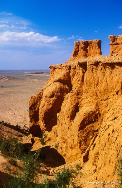 Bayanzag, rote Sandsteinfelsen, Erosionsformen, ,