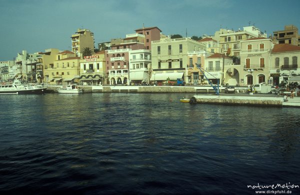 Hafen, Häuserzeile, Agios Nicolaos, Kreta, Griechenland