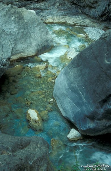 Bachbett, Einschnitt, Klamm, Sammaria-Schlucht, Kreta, Griechenland