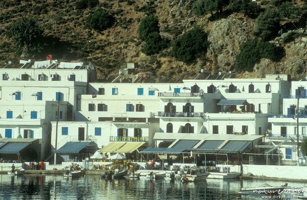 Hafen und Häuserzeile, Lutro, Kreta, Griechenland