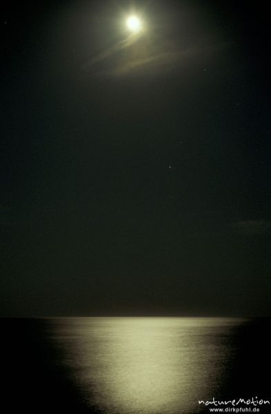 Mond über Meer, Lichtstraße, Kreta, Griechenland