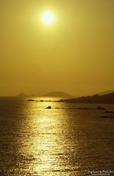 Sonnenuntergang am Meer, Punta di Sette Nave, Korsika, Frankreich
