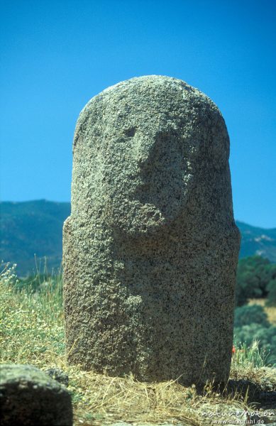Menhir bei Filitosa, Gesicht, Korsika, Frankreich
